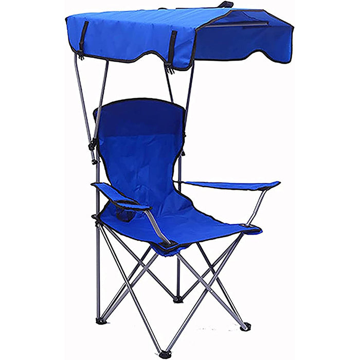 Camping Chair Foldable  with Shade Canopy (H80 X W47 X L50)CM - Shade Canopy Height 122cm