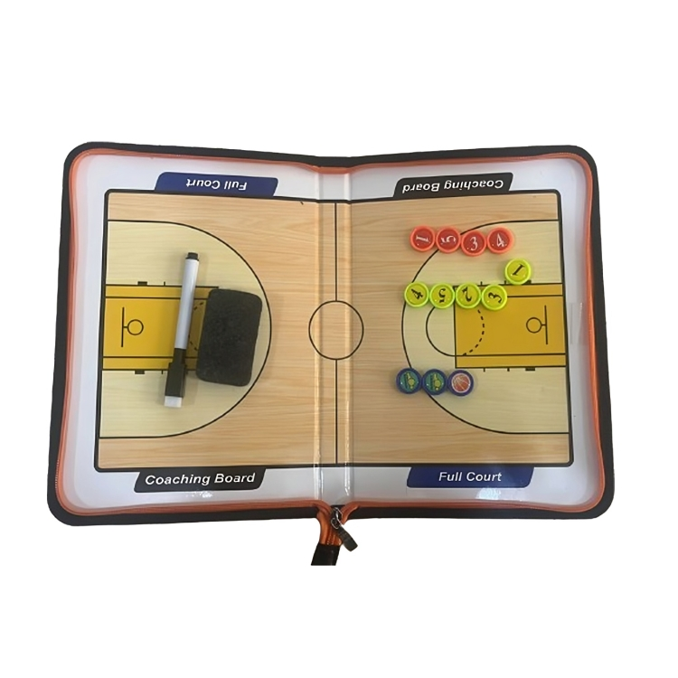 Basketball Coaching Magnetic Board Clipboard External Leather Design With Zipper