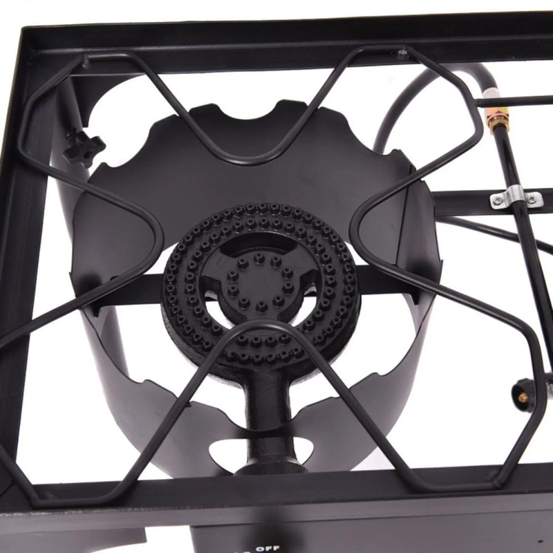 Boko Gas Stove with 2 Burners Full Iron Stove Black