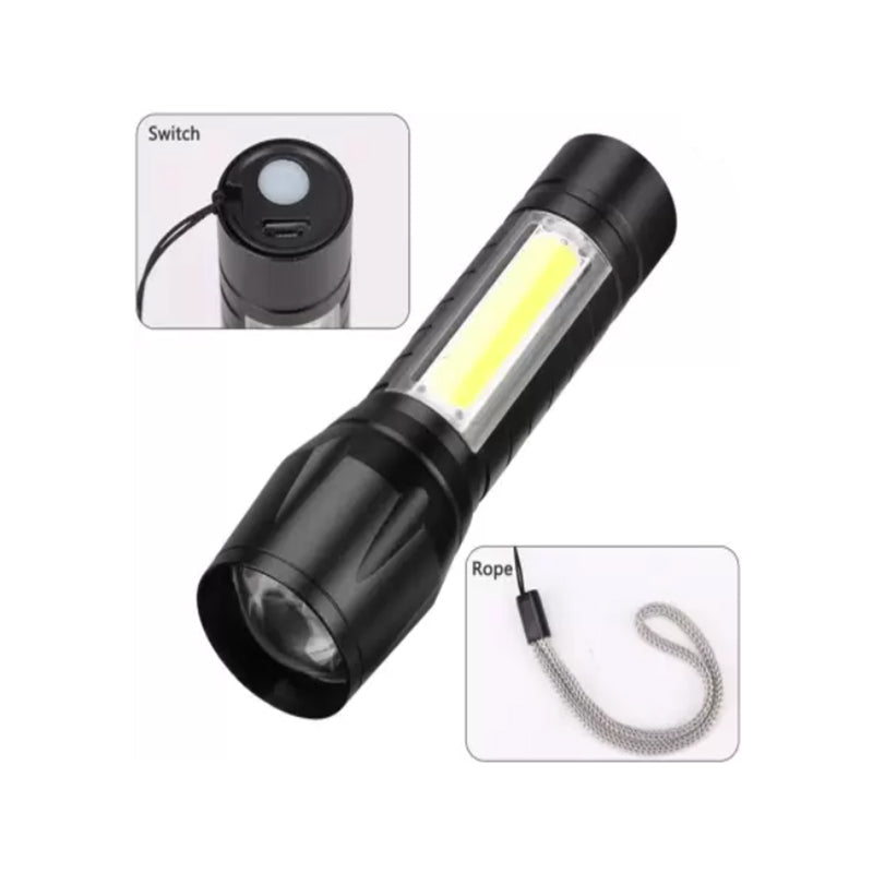 Mini BL- 511 Strong LED Flashlight with 3 Mode Setting Torch Black 9 cm Length