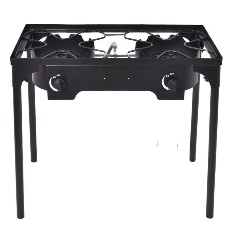 Boko Gas Stove with 2 Burners Full Iron Stove Black