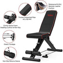 Yoleo Heavy Duty Adjustable Weight Bench - Weight Capacity 200 KG