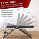 Yoleo Heavy Duty Adjustable Weight Bench - Weight Capacity 200 KG