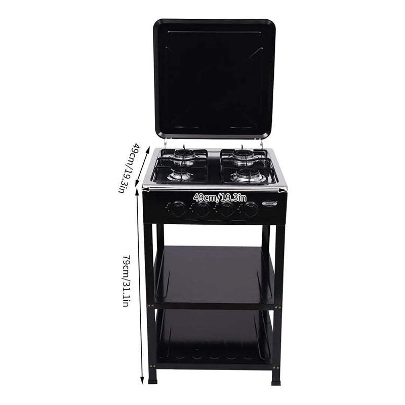 Boko GL-004 Gas Stove with 4 Burners and 2 Storage Shelves