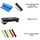FitCore Essentials Pack ( Mat + Stepper + 5 Resistance Bands )
