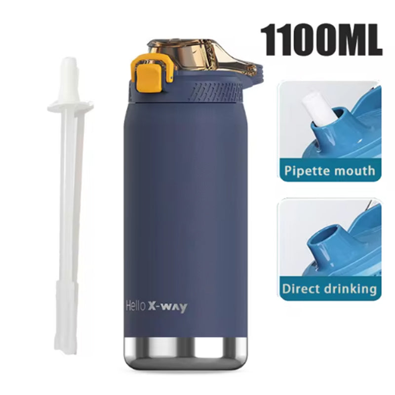 Hello X-Way Bottle 1100ml / 37oz Stainless Steel Water Bottle Vacuum 1100 ML Flask Large Capacity Water Bottle