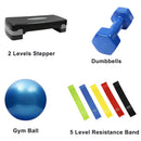 Power Step Bundle ( Stepper + Dumbbells + 5 Level Resistance Band + Gym Ball)