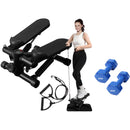 Mini Stepper Exercise Machine With Set of Dumbbells Vinyl Blue