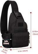 Sling Bag Chest Bag with USB Charging Port Men Women Lightweight Crossbody for Hiking,Cycling Traveling, Black, USB Chest bag