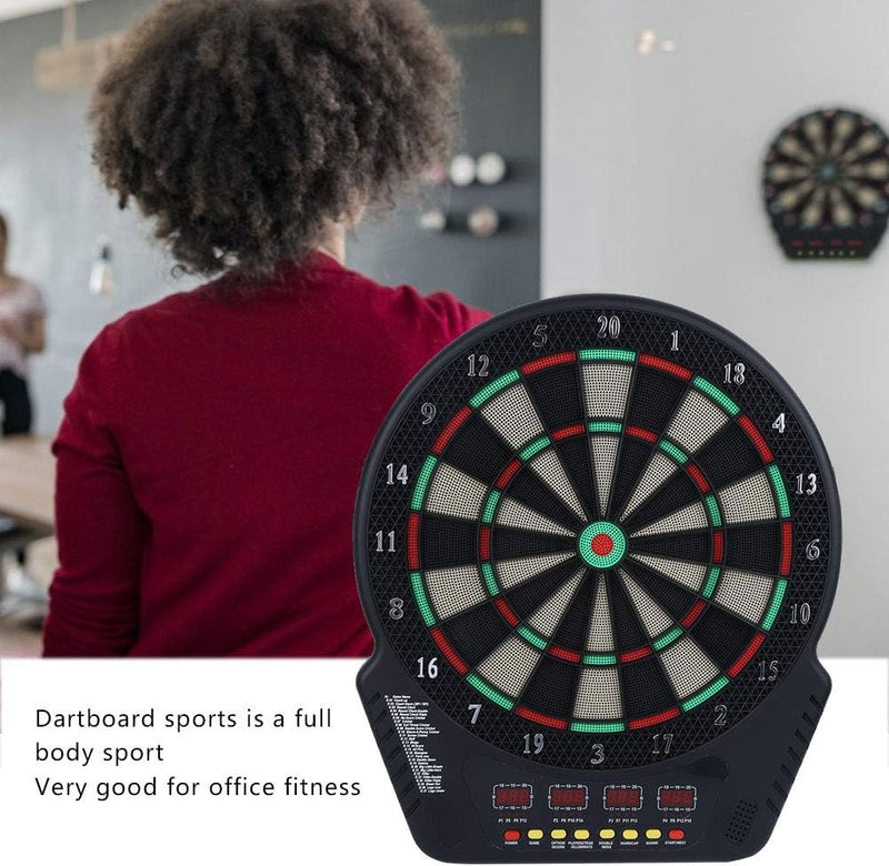 Electronic Dartboard, 4 LED Display Screen Automatic Scoring Dartboard with 6 Darts