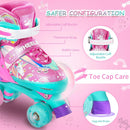 Wheelkids Roller Skates with Illuminated PU Wheels, Pink