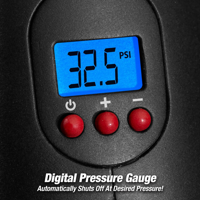 Air Hawk Pro Automatic Cordless Tire Inflator Portable Air Compressor, Easy to Read Digital Pressure Gauge
