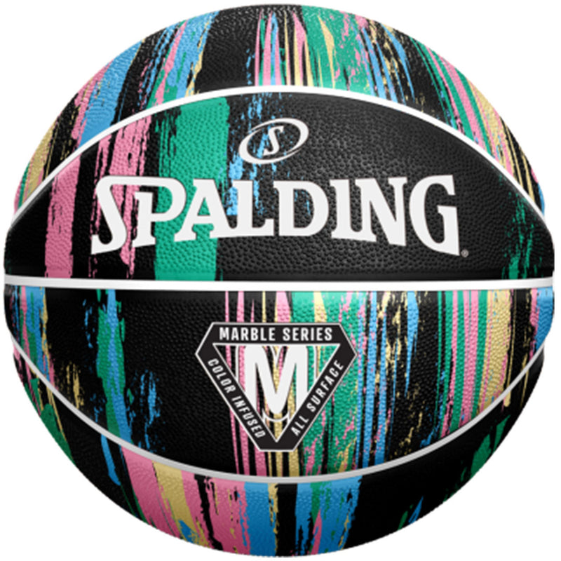 Spalding Marble Series Black Pastel Outdoor Basketball - Size 6