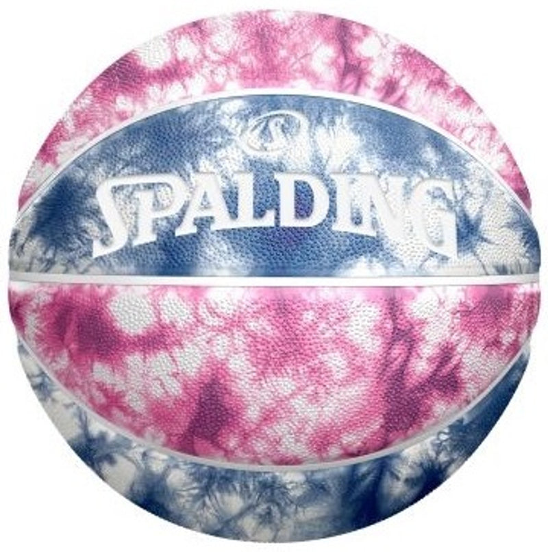 Spalding Tie-dye Pink Blue Rubber Basketball - Size 6