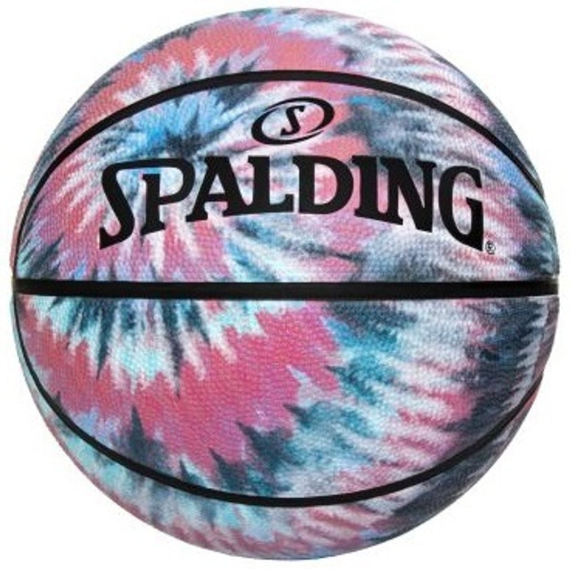 Spalding Tie-dye Spiral Pink Blue Rubber Basketball - Size 6