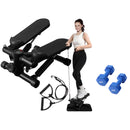 Mini Stepper Exercise Machine With Set of Dumbbells Vinyl Blue