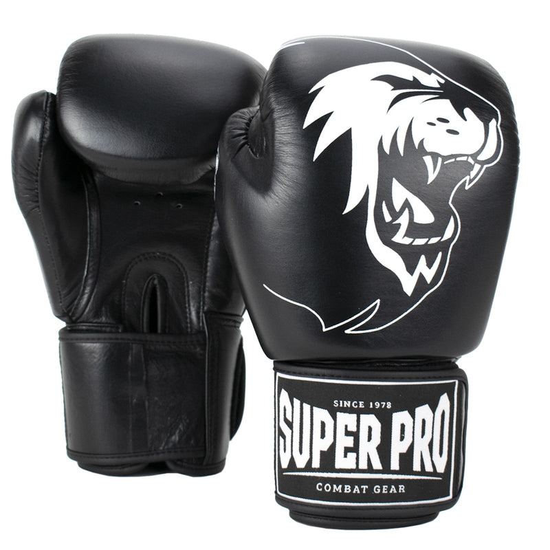 Super Pro Combat Gear Warrior Leather Kickboxing Gloves