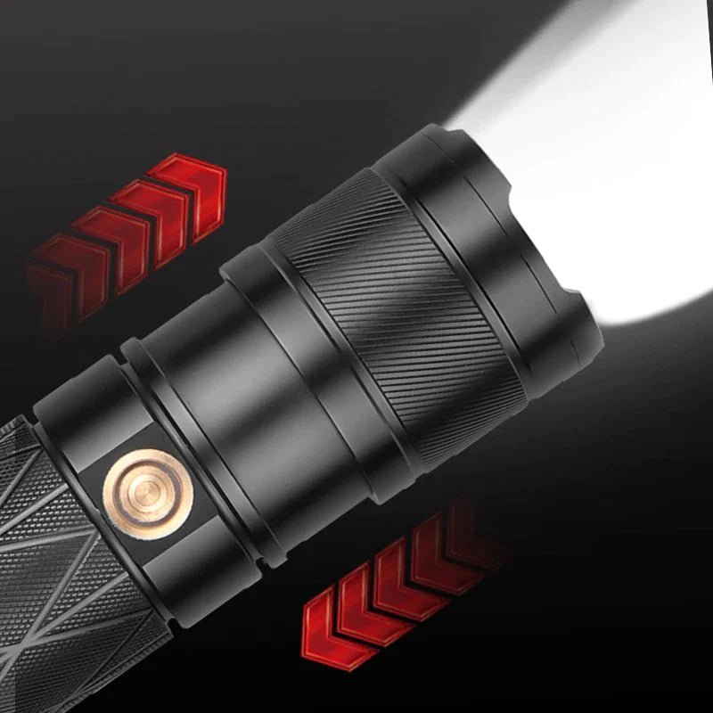 60W GT50 LED Flashlights USB Rechargeable High Power Tactical 5