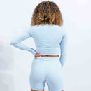 Quwati Women Power Long Sleeve Crop Top