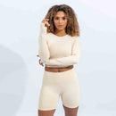 Quwati Women Power Long Sleeve Crop Top