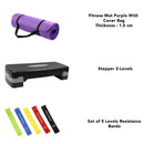 FitCore Essentials Pack ( Mat + Stepper + 5 Resistance Bands )