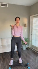 SHARP BODY Shapeboard, Balance Board with LC Display, Balance Board, Ski Trainer with 2 Expander Bands and Handles Including Underlay Mat