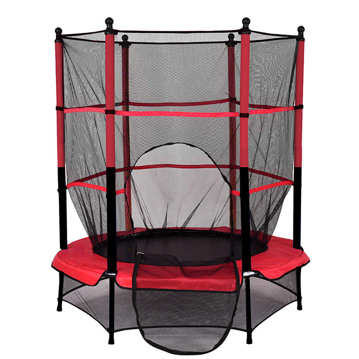 Indoor Outdoor Kids Trampoline Exercise Bounce House Padded Net Red