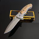 Browning Folding Knife 21 cm Silver Blade Handle With Wood Scales.