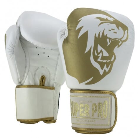 Super Pro Combat Gear Warrior Leather Kickboxing Gloves