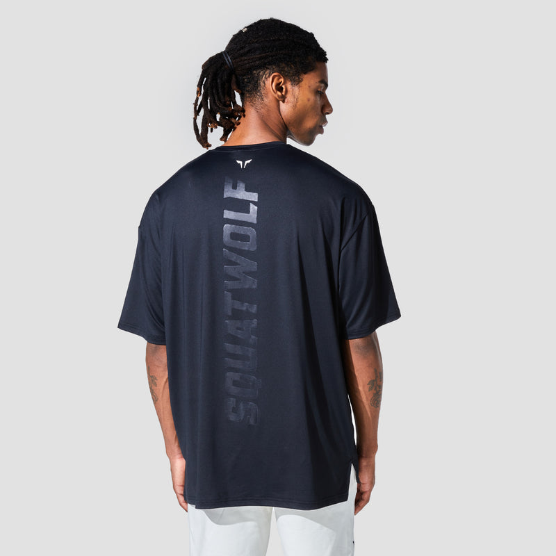 Squat Wolf Men's Graphic Wordmark Oversized T-Shirt
