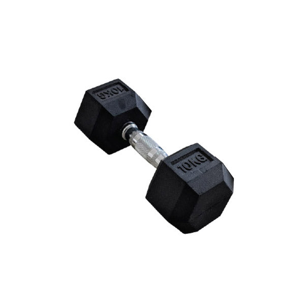 1 Piece Hex Rubber Coated Dumbbell