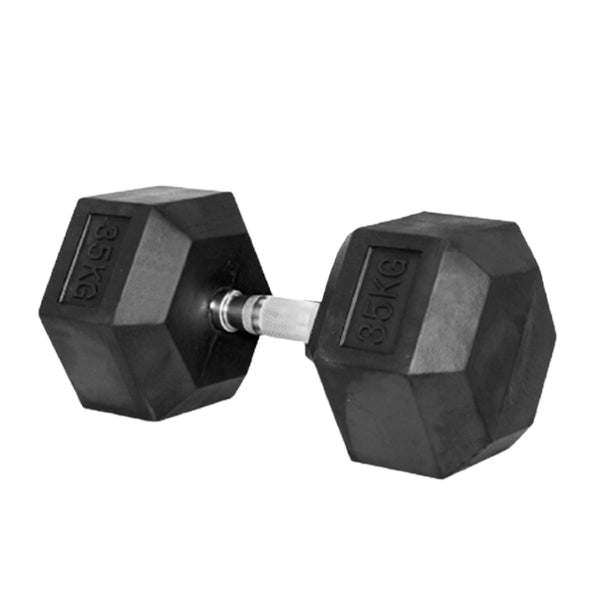 1 Piece Hex Rubber Coated Dumbbell
