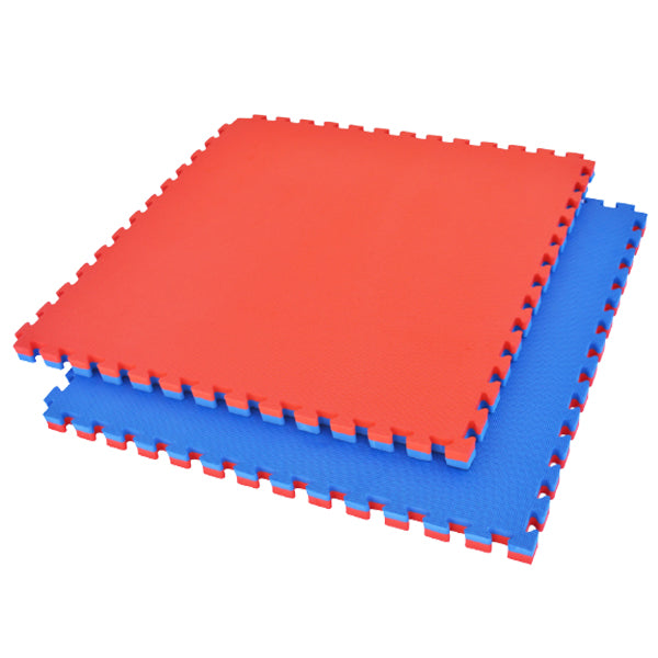 1 Piece Puzzle Mat, Blue/Red, T pattern Multipurpose 2.5cm thick 1M x 1M
