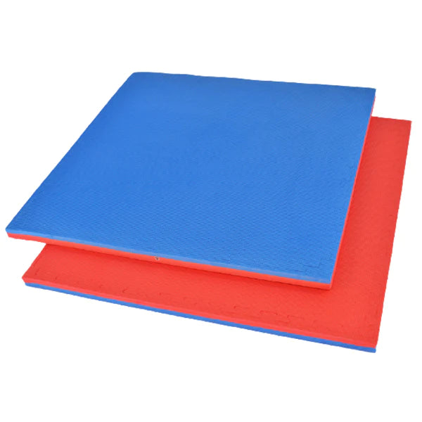 1 Piece Puzzle Mat, Blue/Red, T pattern Multipurpose 2 cm thick 1M x 1M