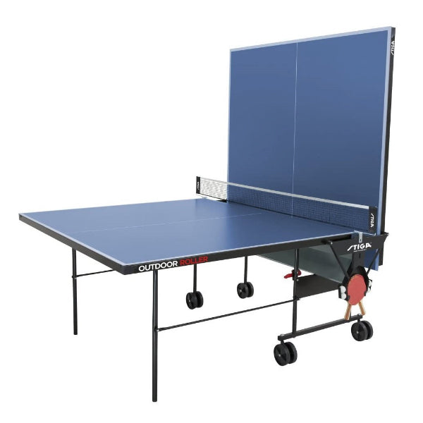 Bundle Stiga Outdoor Roller Table Tennis Table With Net + Stiga Sway Set Racket