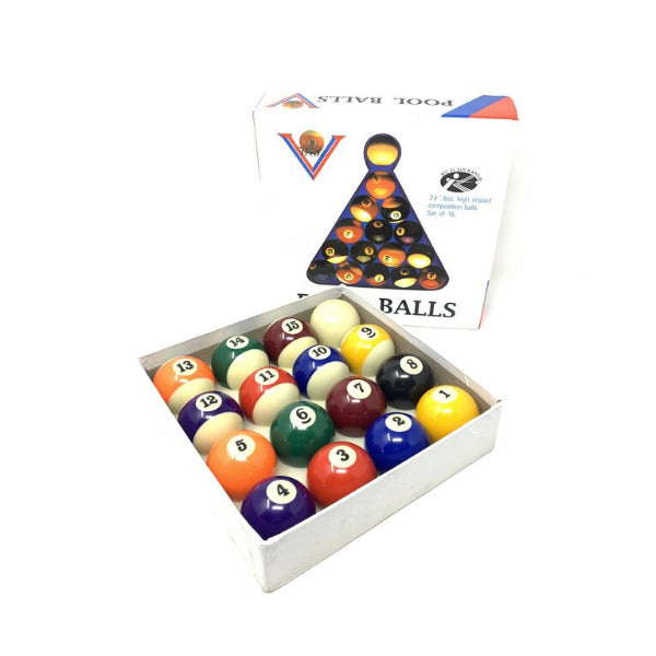 Billiard - Pool Balls 2-1/4" Regulation Size - Complete 16 Ball Set