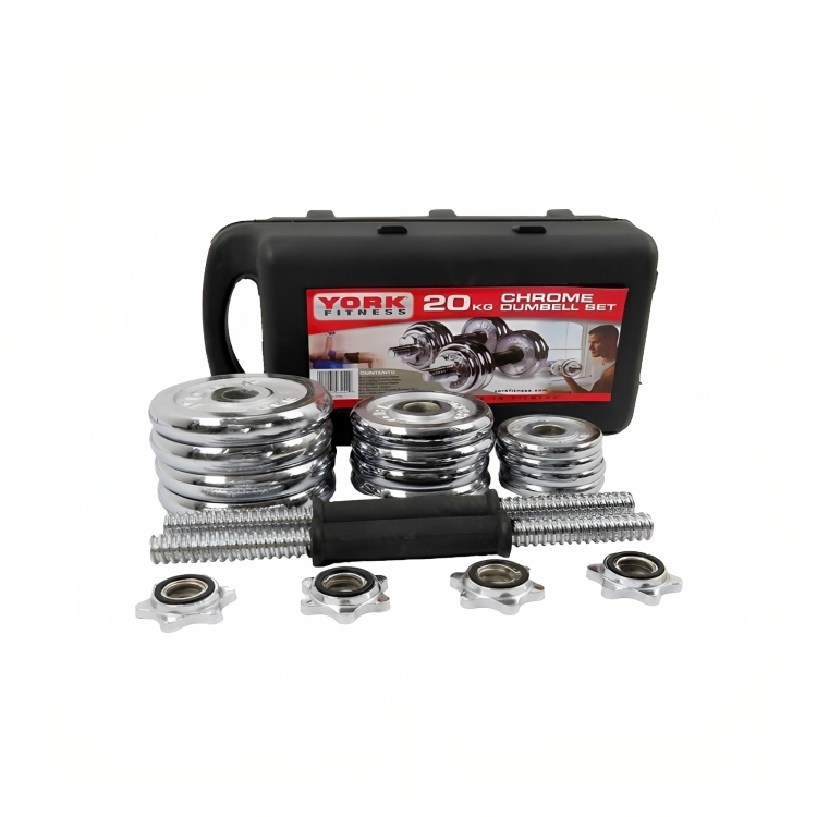 York 30 kg discount chrome dumbbell set