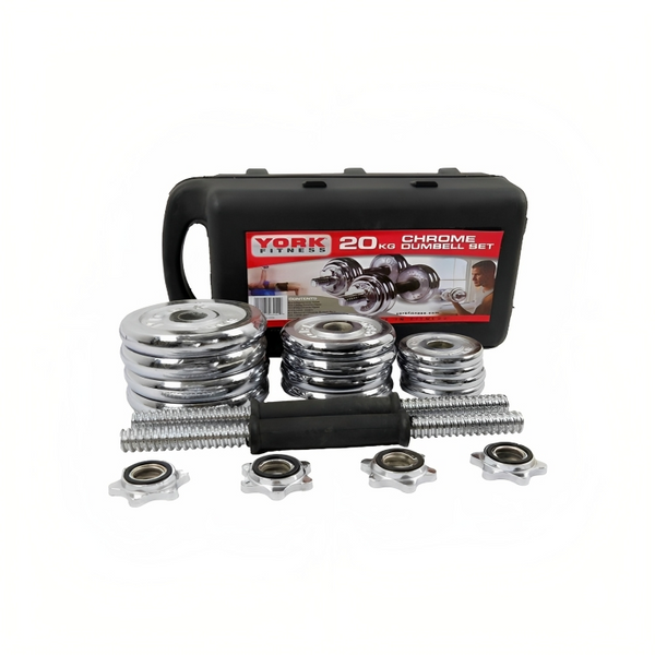 Chrome dumbbell set discount 20kg