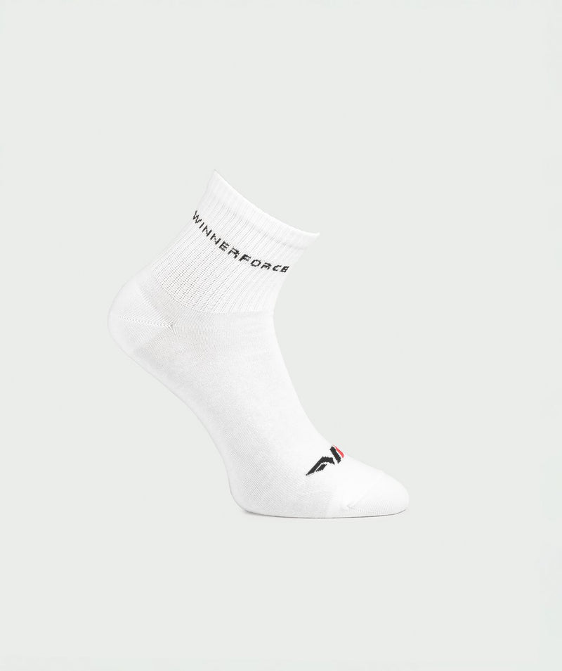 Winnerforce Unisex Crew Cushioned Socks White, Black & Grey -  3 Pairs