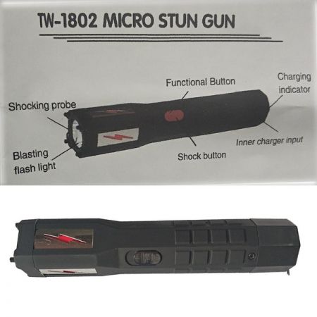 TW-1802 Tactical Rechargeable Stun Gun Teaser & Flashlight