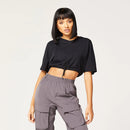 SQUATWOLF Women Code Cropped Drawstring Tee