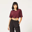 SQUATWOLF Women Code Cropped Drawstring Tee