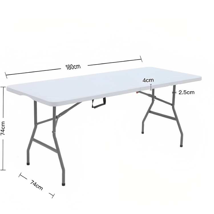 Rectangular Outdoor Camping Picnic Folding Table 180 cm Length Made In Spain