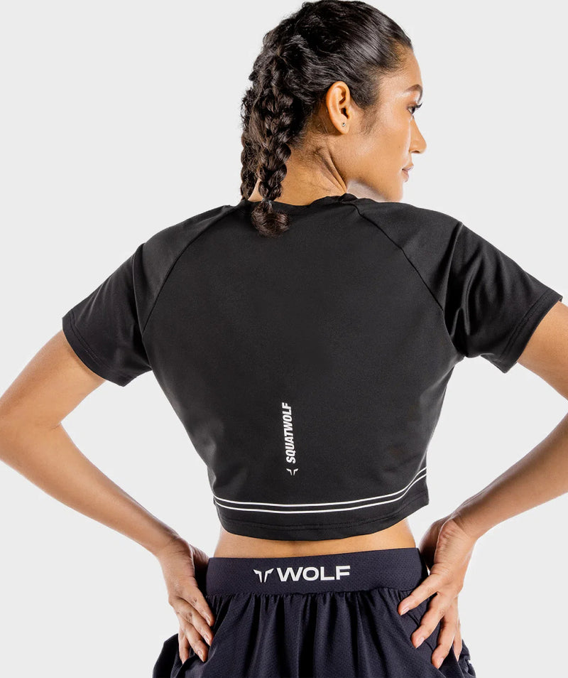 Squat Wolf Women Flux Crop T-Shirt