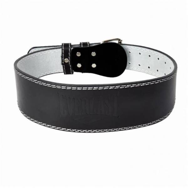 Everlast Black Leather Padded Weight Lifting Belt