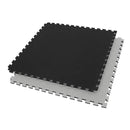 1 Piece Puzzle Mat Interlocking Black/Grey Gym Flooring 2.5cm thick 1M x 1M