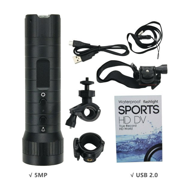 Waterproof Sport Action Camera Camcorder Flashlight Compass