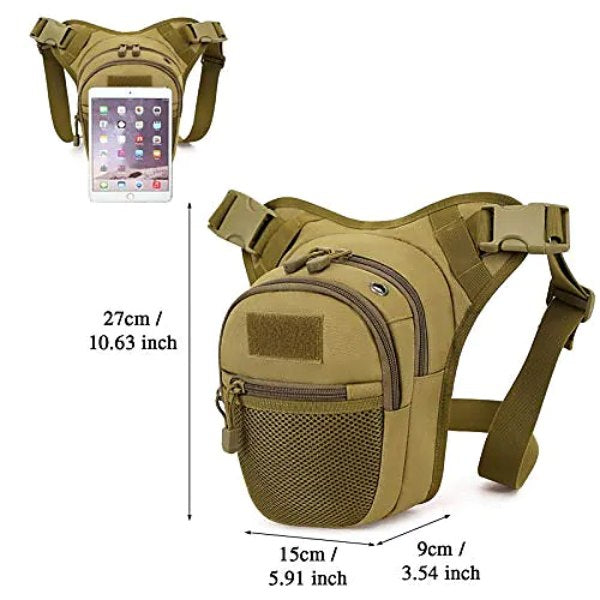 MaRainbow Multifunctional Drop Leg Waist Bag, Tactical Military Outdoor Pack Hunting Bags for Hiking Traveling Tool Pouch with Detachable Water Bottle