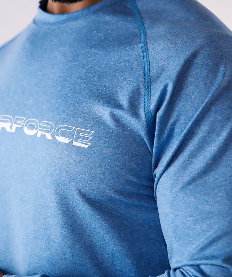 Winnerforce Men's Impact Long Sleeve T-Shirt Marl Blue