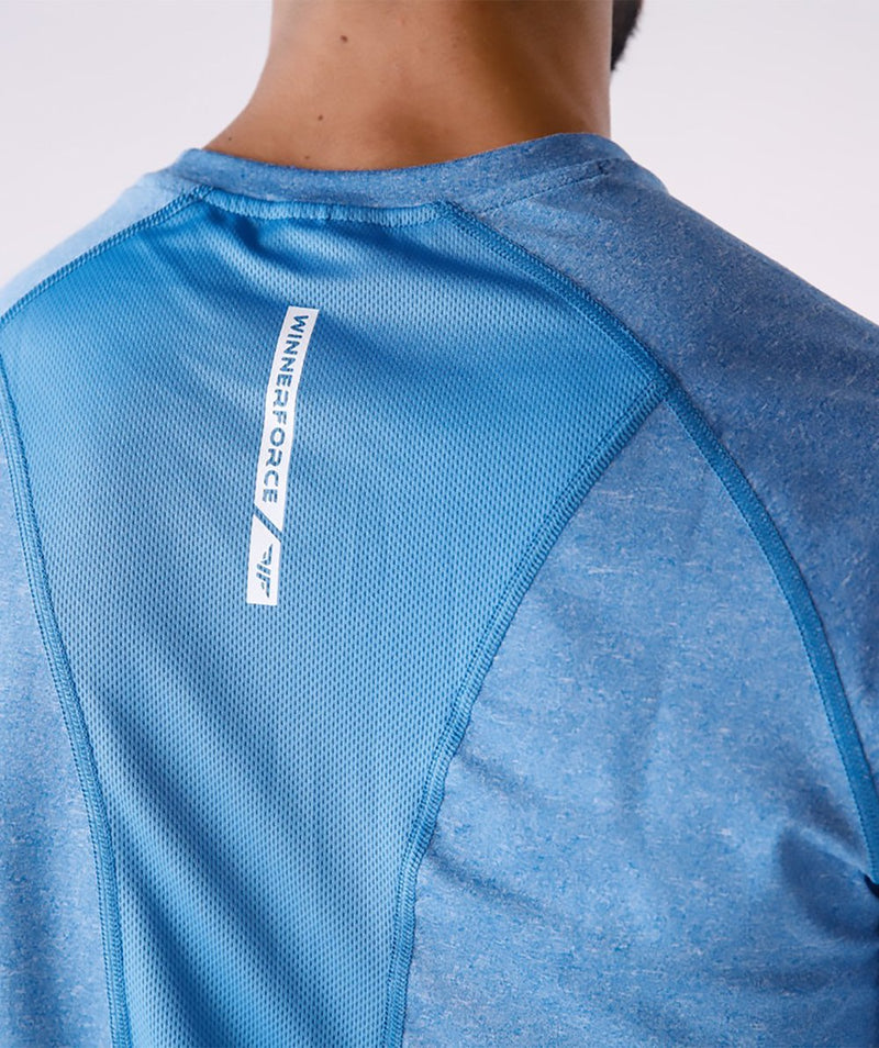 Winnerforce Men's Impact Long Sleeve T-Shirt Marl Blue